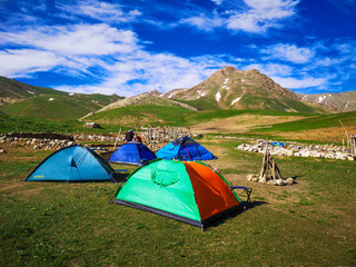 camping in the mountains