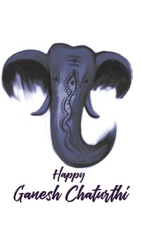 Ganesh Chaturthi digital art on white background with color variation 