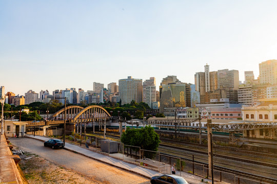 Belo Horizonte downtown skyline at sunset