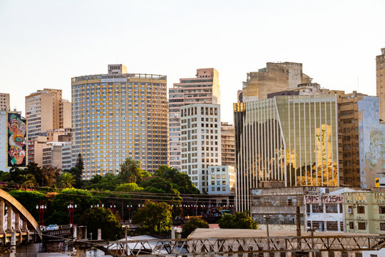 Belo Horizonte downtown skyline at sunset