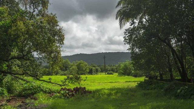 moving cloudes in farm timelapes malvan india