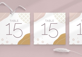 Table Number Card Layout for Weddings and Events