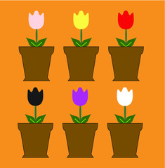 Flower, tulip icon
