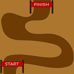 Empty road with start and finish