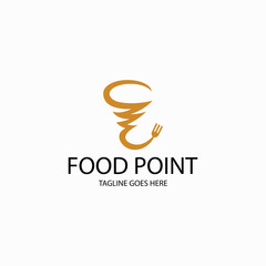 Food point logo design template. Vector illustration