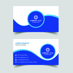 Modern business card with company logo. Vector presentation card template. Visiting card for business and personal use