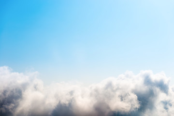 Naklejka premium White clouds on blue sky, natute blue background
