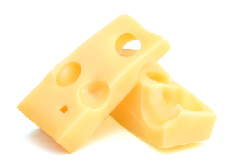 piece of cheese isolated on a white background