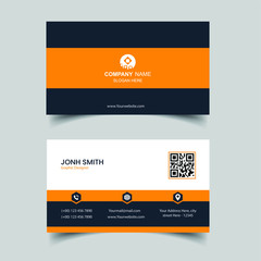 corporate business card with company logo. Vector presentation card template. Visiting card for business and personal use