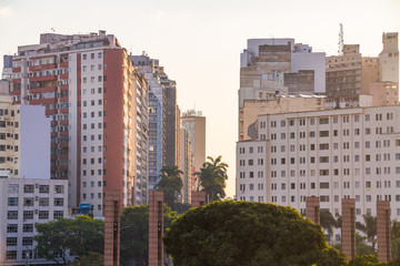 Fototapeta na wymiar Belo Horizonte downtown skyline at sunset