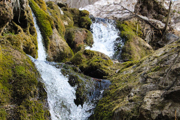 waterfall in the mountains