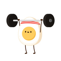 Egg character working out vector. Egg on white background.
