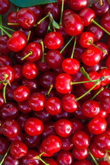 garden cherry berries, food background