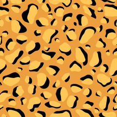 Jaguar or leopard skin pattern, seamless texture. Cheetah animal print for textile design. Vector Illustration
