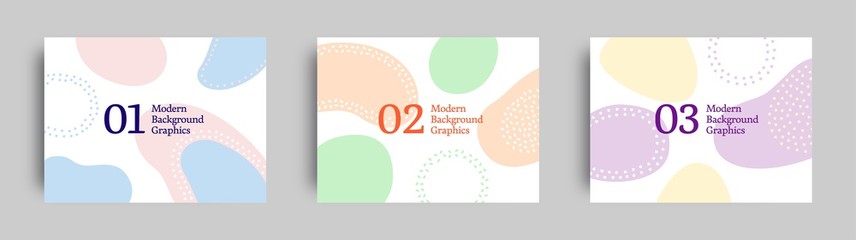 Modern background graphics 3 compositions editable shapes