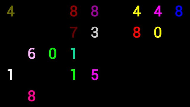 PNG Alpha.Looping changing color and counting Numbers.Password hacking effect.HUD technological template.Futuristic user interface.Type 2