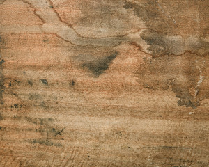 Old board with traces of water for background. Wood background texture, old spoiled wood.