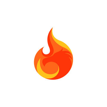 Orange Color Phoenix Bird Flame Logo