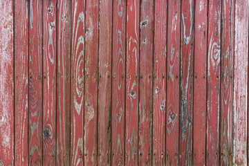 old wooden wall with red planks
