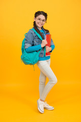 Fototapeta premium Student girl goes classes for gifted children, formal education concept