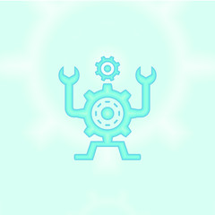 Mechanical Robot Character Logo Illustration