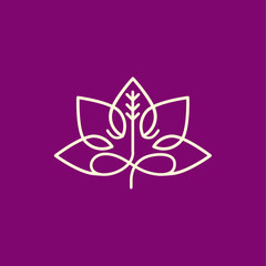 Lotus Mandala Leaves Symbol Logo