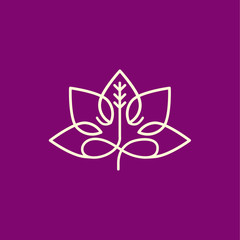 Lotus Mandala Leaves Symbol Logo