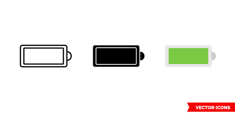 Fototapeta premium Full battery icon of 3 types color, black and white, outline. Isolated vector sign symbol.