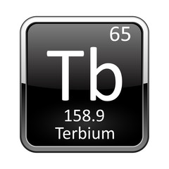 The periodic table element Terbium. Vector illustration