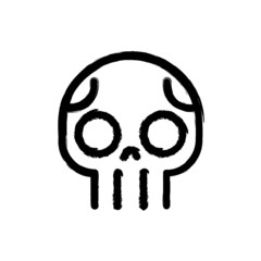vector illustration hand drawn icon ofskull