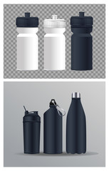 thermoplastics water bottles branding icons