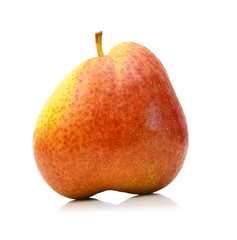 Colorful pears over white background