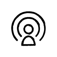 vector illustration hand drawn icon ofuser signal 1