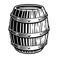 A vector barrel illustration isolated on white background.