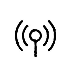 vector illustration hand drawn icon ofwifi signal 2