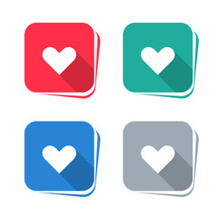 Heart icon on square button