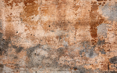 Horizontal background textured of stone wall, copyspace ready for design, wallpaper, advertising. Surface of cement, house wall in close up, macro . Old-fashioned style, decorative.
