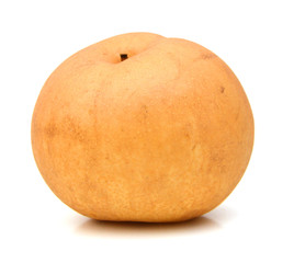 Colorful pears over white background