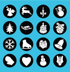 Christmas colored icon set
