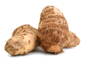 Taro on white background