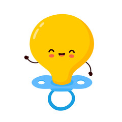 Cute happy baby nipple character