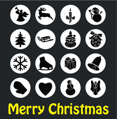 Christmas colored icon set