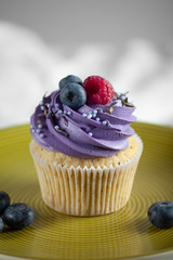 One cupcake on the holiday table