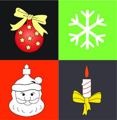 Christmas colored icon set