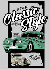 classic style, illustration of a classic luxury car