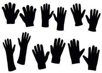 Autumn and winter gloves in the set.