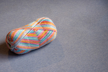 Skein of bright multicolored yarn