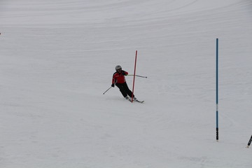 woman skiing, skier, winter, ski resort

