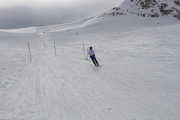 skiing man skier winter ski resort
