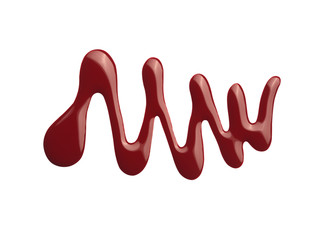 Blot of red nail polish isolated on white